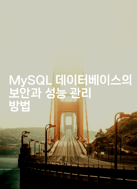 MySQL 데이터베이스의 보안과 성능 관리 방법