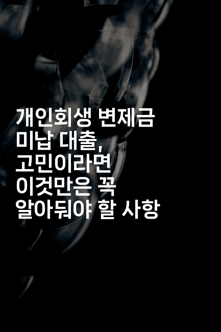 개인회생 변제금 미납 대출, 고민이라면 이것만은 꼭 알아둬야 할 사항-보안냥이