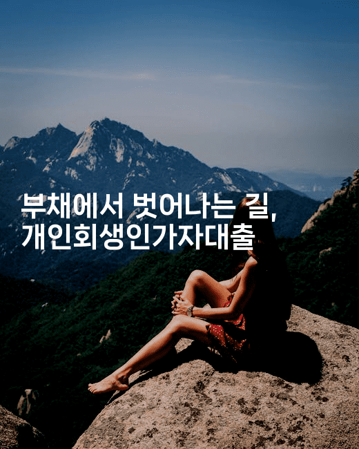 부채에서 벗어나는 길, 개인회생인가자대출