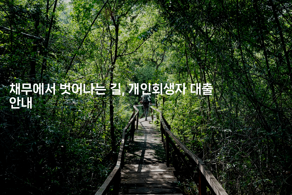 채무에서 벗어나는 길, 개인회생자 대출 안내